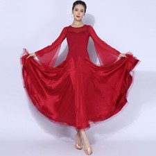 Latin Ballroom Dance Dress Modern Salsa Waltz Standard Long Dress G628 2 Colors