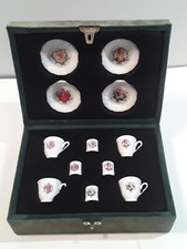 Vintage Chilton-Globe Holiday Barbie China Tea Set 92-95 W/ Green Velvet Box