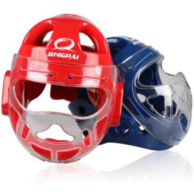 Full Face Head Guard Karate Helmet Taekwondo Headgear MMA Boxing Head Protector