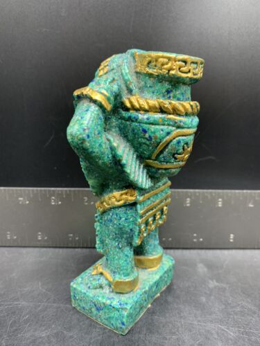 AZTEC Xipe Totec Warrior/Tribal Statue Sculpture Figurine Mayan - Jade Green - Picture 3 of 14