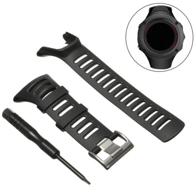 Black Soft Rubber Replacement Watch Band Strap For SUUNTO Ambit 3 PEAK/Ambit 2/1