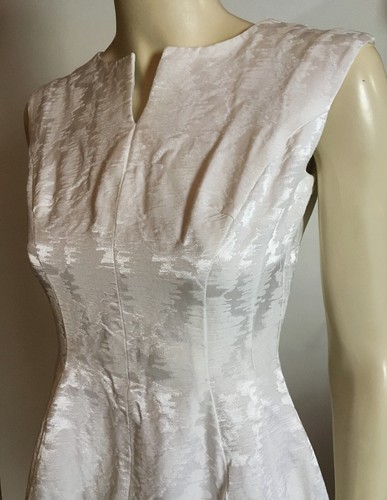 1960s True Vintage Gay Gibson Curvy Princess Seam White Mini Dress XS S Jr. - Picture 5 of 6