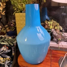 Rare Sky BLUE Large 14.5” 2016 Ethan Allen Disney Ensemble Vase READ DESCRIPTION