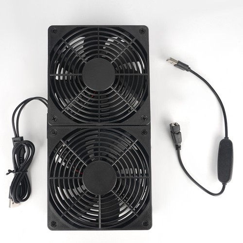 Doppelt USB PC Ventilator Router Lüfter Gehäuselüfter Computer Router Ventilator - Afbeelding 11 van 12
