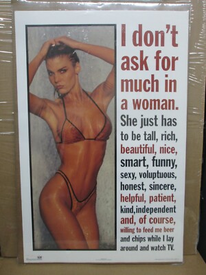 vintage I don't ask much in a woman 1995 hot girl poster 15019