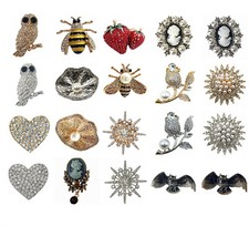 Women Crystal Magnetic Brooch Animal Flower Insect brooches Wedding Party Prom