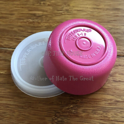 Vintage Tupperware Smidgets Pill 1 oz Mini Travel Container Pink NOS 1463, 201