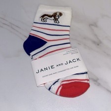 NWT Janie and Jack beagle striped socks 12-18 months