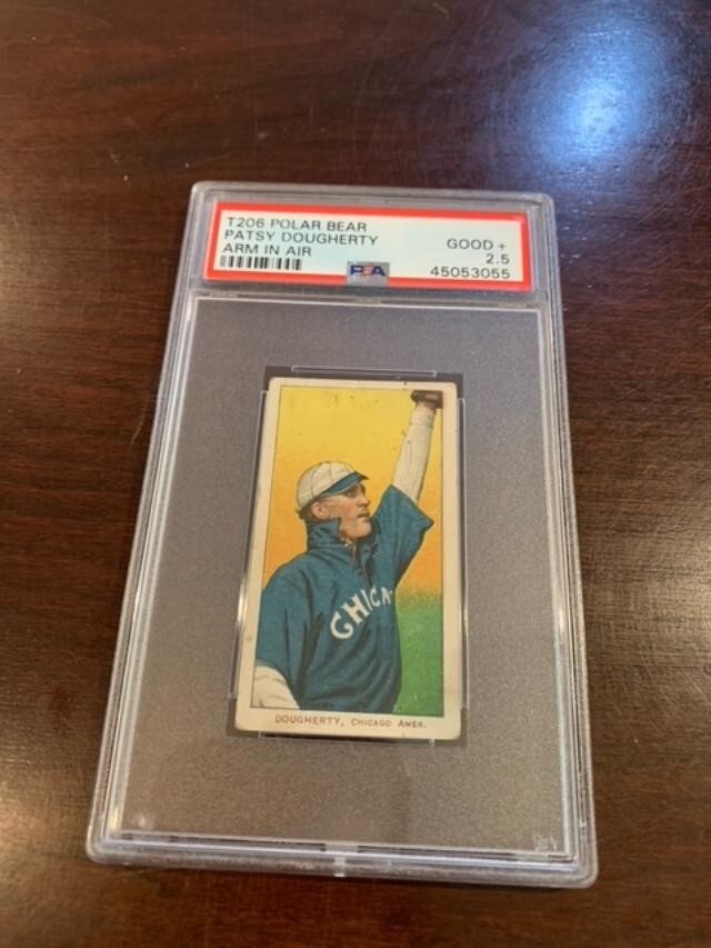 1909 T206 Polar Bear Patsy Dougherty (ARM IN AIR) PSA 2.5