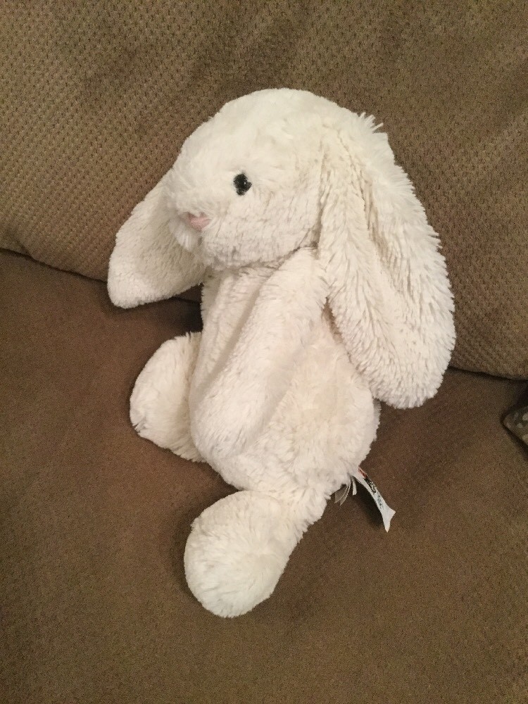 Plush Jellycat London White Bashful Bunny Rabbit Stuffed Animal