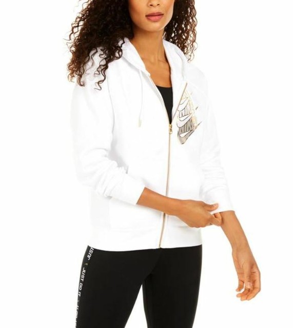 nike women's sportswear full zip metallic hoodie