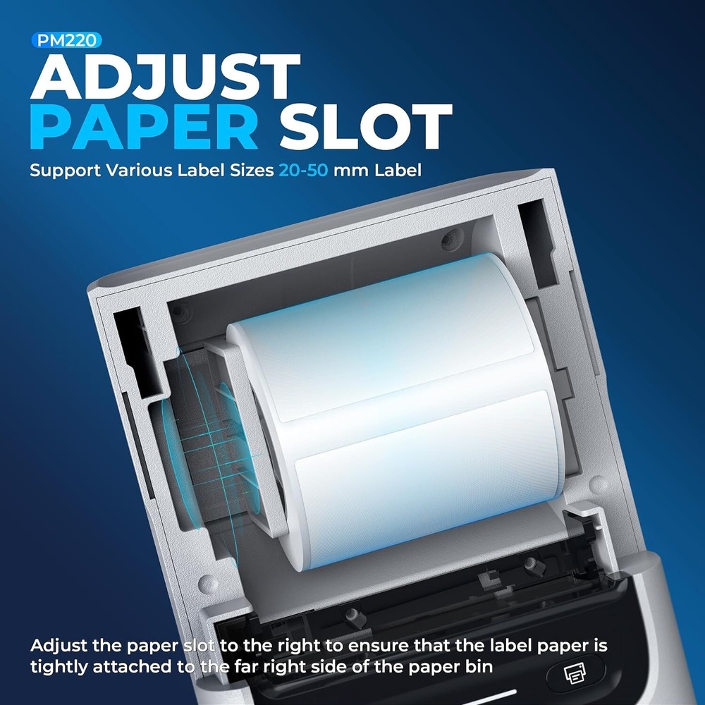 Compact White Label Maker Machine for Phones & PC, Supports 23-54mm Tape Width