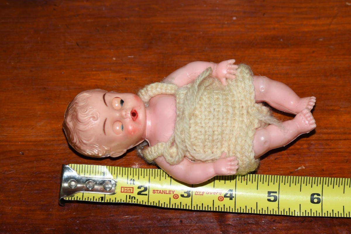 西洋人形 寝てる赤ちゃん Vintage Blue Box Toys Plastic Baby Doll Sleepy Blinky eyes Hong