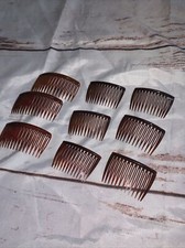 9 Brown Plain Hair Combs decorative VINTAGE Small- large