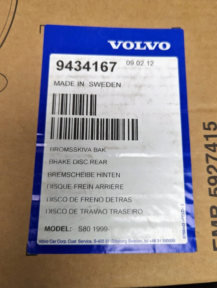9434167 OEM GENUNINE VOLVO ROTOR REEMPLAZADO POR 31471821 [B1S4] Foto 3 de 4