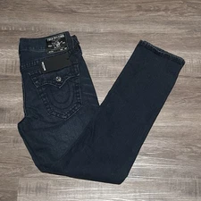 NEW True Religion Men's Size 30x32 Geno Relaxed Slim Flap Big T Denim Jeans $199