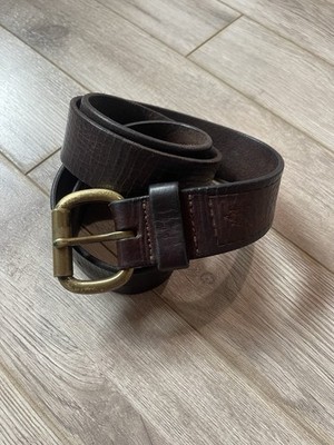 Y2K Fuel by Fossil brown leather belt 2000s vintage Brass  display picture 1