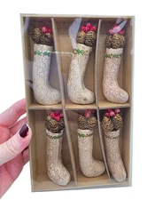 Vintage Primitives by Kathy Mini Christmas Ornaments Stockings Pinecones Berries
