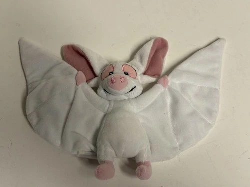 #N18- Vtg IHOP Kids Meal Toy Bartok 7 1/2” Beanie Bat 1999 White Anastasia Movie