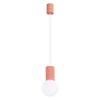 HäNgelampe KüChe Rund Pfirsich Aluminium Glas Ø12 Cm G9 Pendelleuchte Esszimmer