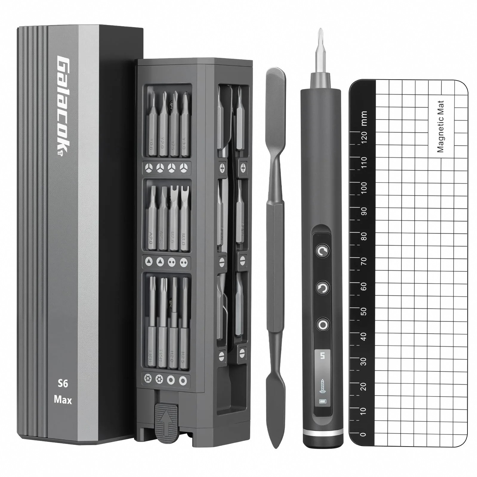 Precision Electric Screwdriver Kit with 5 Torque Settings and 42 S2 Bits