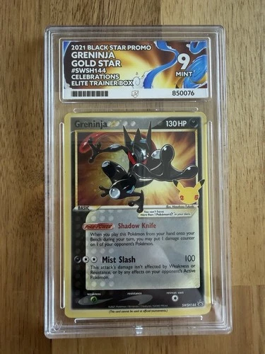 Pokemon Greninja Gold Star SWSH144 ACE 9 Celebrations ETB Promo Black Star