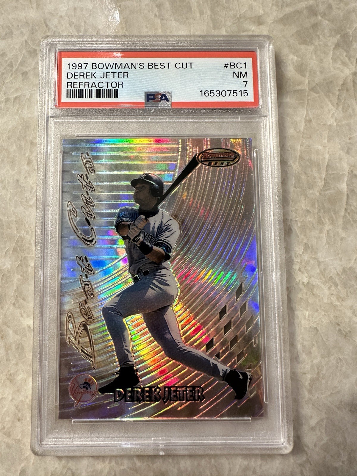 1997 Bowman's Best - Best Cuts Derek Jeter #BC1 Refractor PSA 7 NM Yankees