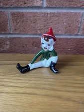 Vintage Kera-Tone Ireland Pottery Pixie Figurine - Reclining Elf Mid-Century