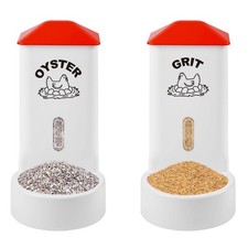 2 Pack Chicken Grit Oyster Shell Feeder Hanging PVC Poultry Feeder Window