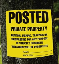 Posted Signs No Trespassing No Hunting Signs, 100 Pack Posted Signs No Hunting