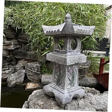 23.6’’High Asian Orchid Pagoda Statue Solar-Powered LED Light Miniature Tower 