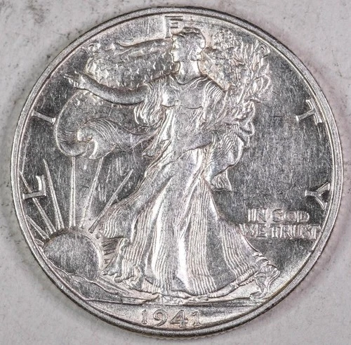 1941-D Walking Liberty Half Dollar AU - BU, Unc #2823