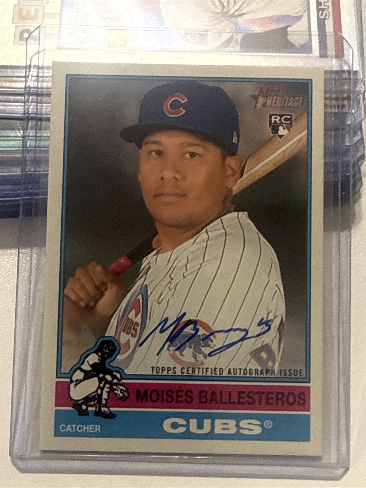 Moises Ballesteros RC 2025 Topps Heritage High Number Auto Real Ones Cubs