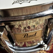 Pearl SH-5114D Hammered Steel Snare Drum 14"x6.5" 1980s Soft Case Tested AS-IS