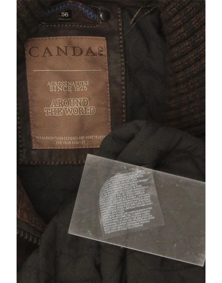 Chaqueta de cuero para hombre CANDA IT 56 3XL cuero marrón BO01 Foto 3 de 3
