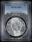 1923-S $1 Peace Silver Dollar PCGS AU 58