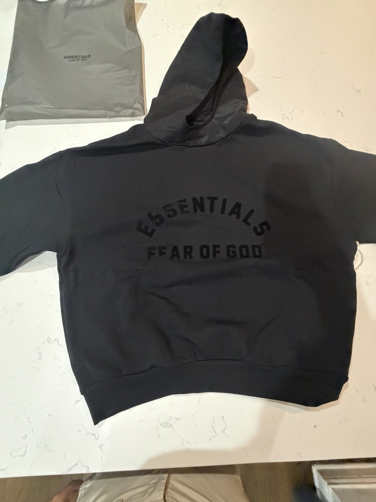 black essentials hoodie medium - image 3