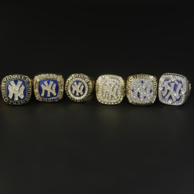 6 PCS New York Yankees World Series Championship Rings Set With