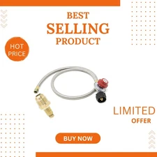 Heavy-Duty 4 ft Propane Regulator with Brass Fitting & Adjustable Pressure