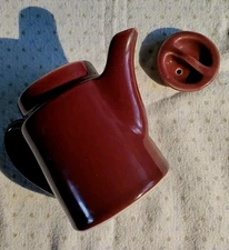 Vintage Hall China Single Serve Maroon Teapot, Restaurant-ware