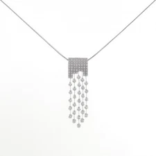 Authentic K18WG Diamond Necklace 1.15CT  #270-004-019-7019