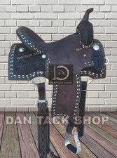 Western Barrel Leather Horse Saddle with Tack Set 10" to 18" size Free shipping