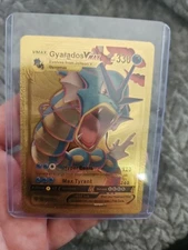 Gyarados Vmax Gold Foil Fan Art Vinyl Textured Collector Pokemon Card 29/203