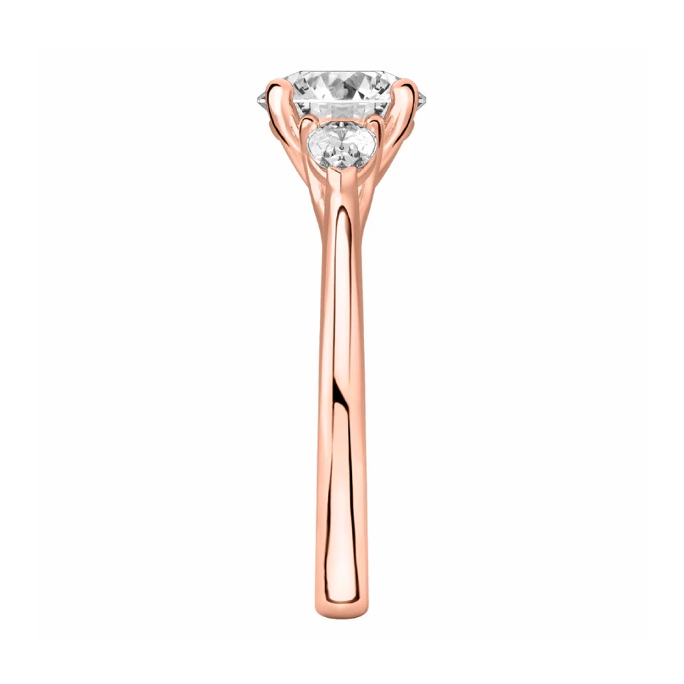 14k Rose Gold Ring For Wedding Diamond Lab Grown Round 1.4 Carat IGI Certified - Image 4 of 4