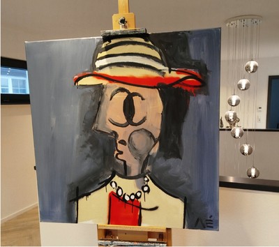 Chanel Gemälde Original 1/1 von Manuel Mané signiert 100cm x 100cm
