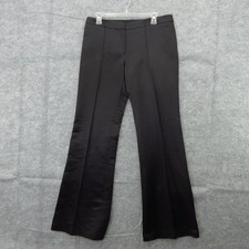 Tory Burch Pants Womens 10 Black Cotton Silk Dress Trouser Flare Leg Career