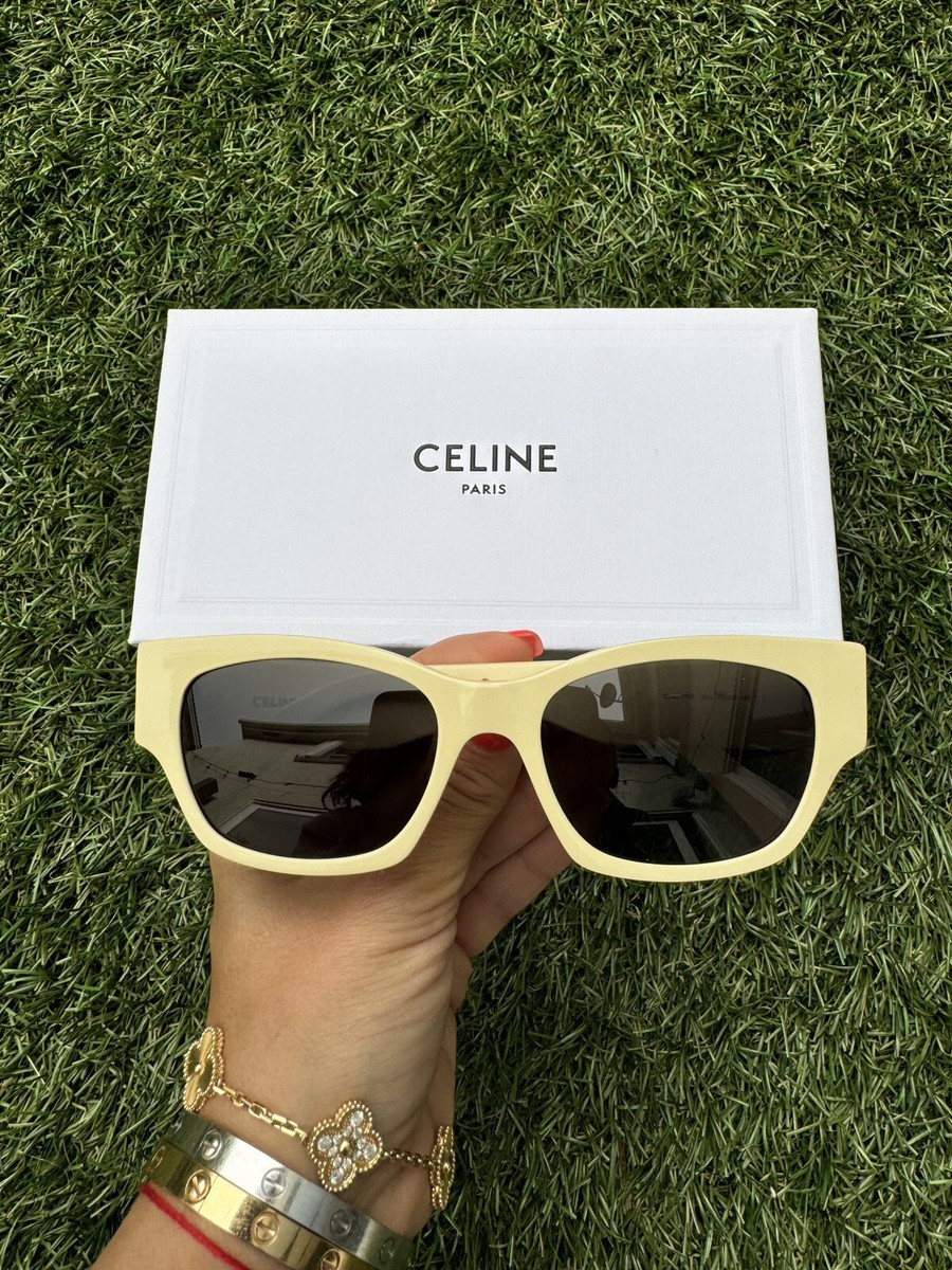 Celine MONOCHROMS CL40197U 39A Cat Eye Yellow Grey Lens  display picture 1