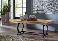 Couchtisch Beistelltisch Wohnzimmertisch Loungetisch Massiv Altholz Eisen 120X60