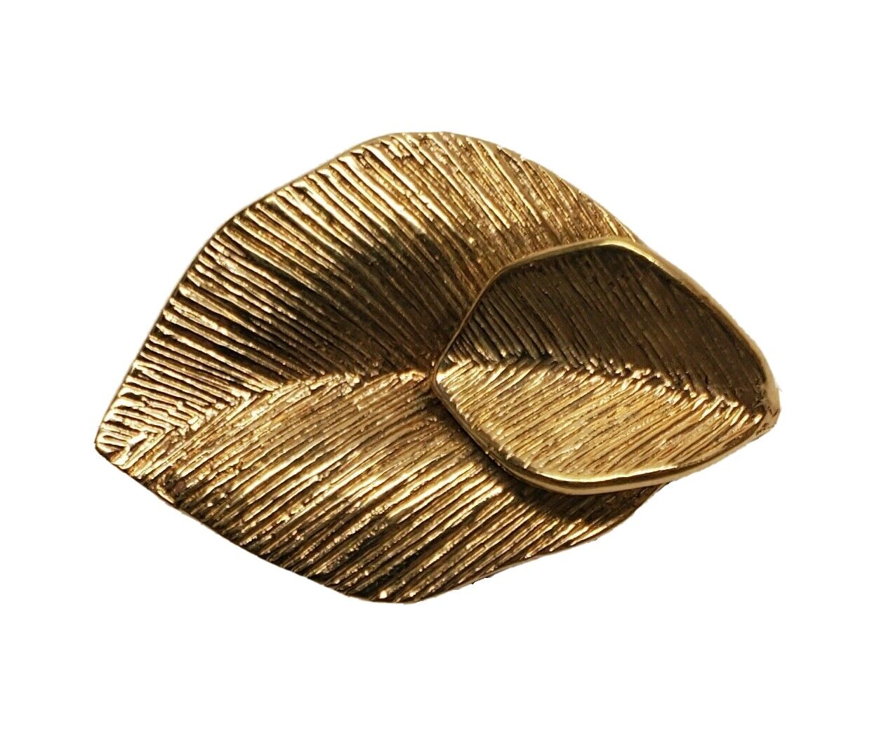 Vintage Amway Goldtone Leaf Brooch Pin - image 1