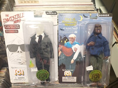 MEGO Horror INVISIBLE MAN + WOLFMAN 8'' Action Figure NEW READ HORROR MONSTERS